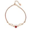 Joia de Rubi Coração Estilo Coreano Zhenrong Pulseira Anjo Amante Banhada a Ouro Rosa 18K Joia de Mão Feminina