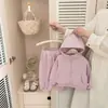 Conjunto de Dos Piezas con Sudadera con Capucha y Cremallera Holgada y Pantalones de Chándal Estilo Coreano para Niños Pequeños, Traje Deportivo Casual para Exteriores de Bebé para Primavera y Otoño