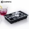 Suministro puntual de 15 cubitos de hielo cuadrados de silicona para niños, caja de suplemento alimenticio con tapa, molde de caja de hielo cuadrada de grado alimenticio