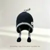 Gorro cálido y cortavientos de otoño e invierno, diseño lindo y adorable de pingüino de lana tejido, gorro para niños que protege los oídos