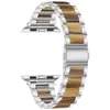 Adecuado para Apple Watch 8 9 S10 Correa de Reloj Iwatch 7 Ultra Metal Tres Perlas Correa de Reloj de Resina