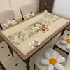 Couro Sintético com Textura Anti-Escaldante Luxo Leve Estilo Boêmio Toalha de Mesa para Mesa de Centro Toalha de Mesa para Mesa de Jantar Europeia Capa de Mesa Lavável Impermeável à Prova de Óleo