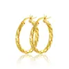 Directo de Fábrica Ligeros de Lujo Estilo de Gama Alta Chapados en Oro Cobre Aretes de Aro Grandes Tejidos Hacen que la Cara Parezca Más Pequeña Versátiles para el Trabajo Diario Accesorios para Orejas Venta al por Mayor