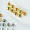 1 Cuenta de Posicionamiento de Cobre con Anillo de Goma Integrado, Pulsera, Collar, Cuenta de Ajuste Antideslizante, Perla Redonda de Goma con Agujero Central, Joyería