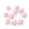 Contas de flor rosa de resina, contas de flor de coral artificial com furo passante, acessórios para pulseiras DIY feitas à mão com contas, joias