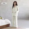 Pijama de Algodón Puro para Mujer, Manga Larga, Nuevo para Primavera y Otoño, Tacto de Alta Gama, Se Puede Usar Afuera, Cómodo, Relajado, Ropa para el Hogar, Conjunto 100% Algodón