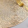 Onda branca criativa luz de luxo bronzeamento redondo oco pvc placemat isolamento térmico tapete antiderrapante coaster placemat placa esteira atacado