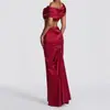 2026 Nuevo Estilo Transfronterizo Color Sólido Simple de Gama Alta Elegante Conjunto Estilo Socialité Top Corto Sexy Camiseta sin Mangas con Falda Bodycon