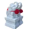 Escultura em Pedra de Mármore Branco, um Par de Batentes de Porta, Tambores de Pedra, Enfeites de Elefante em Pedra para Entrada de Casa ou Villa