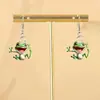 Divertidos Pendientes Acrílicos de Animalitos Lindos de Venta Caliente Transfronterizos 2D con Diseño de Rana, Creativos y Originales
