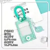 Portatarjetas rígido tipo deslizador estilo Ins, tarjetero para credencial de estudiante, tarjeta de campus, portatarjeta de comedor, portatarjeta de identificación transparente anti-pérdida, cubierta protectora