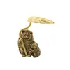 Erizo de Latón Madre e Hijo Retro Mesa de Té de Oficina Creativo Juego de Té Kung Fu Soporte para Tapa de Tetera Accesorios de Ceremonia del Té de Cobre Puro