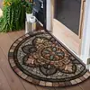 Alfombra Semicircular Temu Transfronteriza Felpudo para Puerta de Entrada Antideslizante Terciopelo de Cristal Alfombra Absorbente de Agua Felpudo para Entrada de Baño