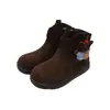 Estilo Novo de Inverno Algodão Veludo Curto Sapatos Infantis Estilo Coreano Botas de Couro para Meninas Botas Curtas Infantis Botas de Cano Médio 5042