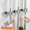 Nuevo Modelo Clip de Pared para Escoba Acero Inoxidable Gancho de Baño sin Taladro Almacenamiento sin Rastro Soporte para Trapeador
