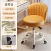 Silla de maquillaje color crema, silla para el hogar con respaldo, taburete para tocador, silla giratoria ajustable para habitaciones de niñas, taburete de manicura con ruedas