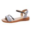 Sandalias de Mujer con Cuña de Nuevo Estilo Verano 2026, Zapatos Romanos de Boca de Pez con Lentejuelas, Sandalias de Tacón Bajo de Moda con Pedrería, Venta al por Mayor de Fábrica