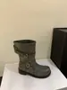 Primeiro Encontro Ji Estilo Retrô Fivela de Cinto Botas de Motocicleta Femininas Salto Grosso Botas de Cano Médio Emagrecedoras Versáteis Botas de Cavaleiro Botas Western Verão