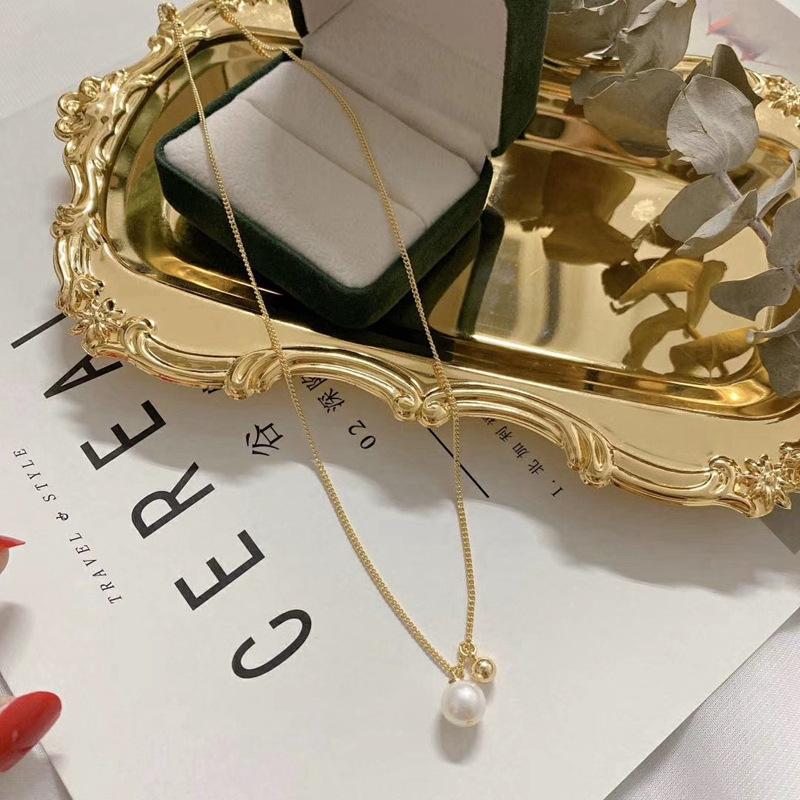 欧美简约创意8-9mm天然淡水珍珠项链 灵动复古