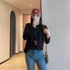 Camiseta Clásica Sencilla de Tencel y Algodón de Fibra Larga, Amigable con la Piel, Suave, Aspecto Adelgazante, Cuello Redondo, Manga Larga para Mujer 25 Otoño C0830R