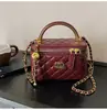 Bolso Bandolera Acolchado con Cadena Nuevo de Moda Tendencia Nicho Coreano Bolso de Mano Versátil de Alta Gama Bolso Cuadrado Pequeño