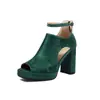 Sandalias de Boca de Pescado Tacones Altos 2025 Nueva Moda para el Trabajo Suela Gruesa Sandalias de Tacón Grueso Tallas Grandes 40-47 Zapatos de Exportación