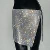 Falda de cintura ultrabaja con diamantes de imitación para mujer, popular entre las fronteras europeas y americanas, con abertura sexy y sexy