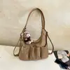 Bolso tote plisado estilo coreano con múltiples bolsillos, una mochila de gran capacidad, elegante y versátil para mujer, adecuado para otoño, para ir al trabajo y como bolso de hombro
