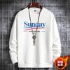 Novo pescoço redondo homens suéter masculino primavera e outono estilo americano interior manga comprida T-shirt masculina outono top roupas