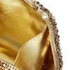 Nuevo Bolso de Cena Incrustado con Diamantes Transfronterizo Caja Dura Metálica Hueca Bolso de Diamantes Bolso de Mano para Vestido de Banquete de Comercio Exterior