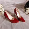 Zapatos de Tacón Alto para Mujer 2026 Primavera y Otoño Estilo Nuevo Tacón Fino Negro Punta Fina Poco Profundos Ante Zapatos Profesionales Talla Grande Zapatos Formales para Exportación