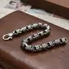 Novo estilo Estilo Han Padrão de grama Tang Pulseira de Teng eterno banhada a prata Joias vintage Moda nacional Personalidade Hip Hop Nicho Conjunto