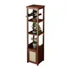 Estantería de almacenamiento multicapa estilo chino con puertas, estantería independiente para el hogar, soporte para macetas y plantas de balcón