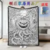 Manta Cruzada Amazon Novo Produto Artesanal Veludo Cristal Mais Vendido no Exterior Preto e Branco Manta Pai e Filho Halloween Peça Única 26 Peças para Colorir com Pincéis