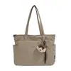 Bolso de Lona Casual Simple para Mujer de Gran Capacidad Versátil Bolso de Hombro Único y de Mano Bolso Tote de Tela de Nylon Bolso Grande para Clase de Estudiante