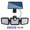 Lámpara solar transfronteriza para jardín exterior, de cuatro cabezales, giratoria, dividida, impermeable, para calle, con inducción humana, para patio y pared