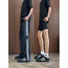 Pantalones de Verano Finos de Seda Helada para Hombre con Tres Rayas Laterales, Pantalones Deportivos de Secado Rápido, Pantalones Anchos Casuales Estilo Americano