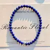 Pulsera de Cuentas Pequeñas de Lapislázuli Natural Estilo Nacional Retro de 4 mm Atmósfera Relajada Pulsera