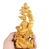 17cm [Auténtico] Madera de Tuya Tallada Estatua de Buda Guanyin Luna de Agua Adorno Figura de Pie Hogar Madera Maciza Guanyin Micro