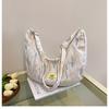 Casual Personalizado Ins Niche Bag Feminino 2024 Verão Novo Crossbody Bolsa Nylon Pano Bolsa de Ombro Elegante Dumpling Bag