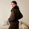 Para Aliexpress Popular Exportación Transfronteriza Estilo Europeo y Americano Ropa para Mujer Chaqueta con Efecto Gamuza Cuello Desmontable