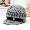 Sombrero de Otoño e Invierno para Mujeres de Mediana Edad y Mayores, Gorro de Lana Tejido para Abuela, Señora Mayor, Protección contra el Frío, Calidez, Más Terciopelo, Grueso, Gorro de Lana para Mamá