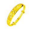 Pulseira Flor de Cinco Pétalas Galvanoplastia a Vácuo Pulseira Push-Pull Banhada a Ouro 24K Flor Florescendo Riqueza Pulseira Ajustável Joia