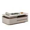 Mesa de Té de Pizarra de Lujo Ligero para Uso Doméstico en la Sala de Estar, Mesa de Té Multifuncional Kung Fu con Cajones y Drenaje, Mesa de Té de Oficina, Mesa para Preparar Té