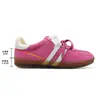 Versión de Piel de Oveja~Zapatillas de Cuero Genuino Rosa de Oso Fresa para Mujer con Aumento de Altura Oculto, Zapatillas Deportivas Casuales