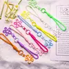 Llavero Transparente de Flor de Cerezo Colorido Correa para Teléfono Colgante DIY Verano Dopamina Bolso de Niñas Accesorio Antiperdida