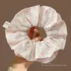 Elástico de cabelo com laço de renda francesa, scrunchie oversized, estilo casual, acessório de cabelo para coque elegante, faixa de cabelo, elástico de cabelo grande para mulheres