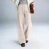 0142 Calça de Inverno Feminina Grossa Elástica na Cintura Slim-Fit, Forrada com Lã e Fleece de Seda Amora, Modeladora, Quente, Casual