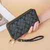 Carteira Impressa de Luxo para Mulheres 2025 Nova Longa de Grande Capacidade Bolsa Clutch com Zíper Duplo e Alça de Pulso para Celular