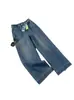 ¡El ajuste es increíble!~Jeans rectos bordados para mujer, nueva colección otoño 2026, tiro alto, elásticos, pantalones cropped, H091107